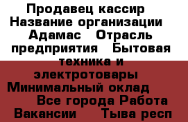 Продавец-кассир › Название организации ­ Адамас › Отрасль предприятия ­ Бытовая техника и электротовары › Минимальный оклад ­ 37 000 - Все города Работа » Вакансии   . Тыва респ.